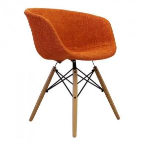 Vogue Armchair Natural Legs Orange Fabric Covered