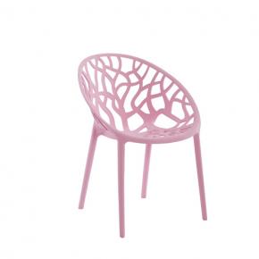 Polypropylene Chair Outdoor Garden Stackable Armrest Pink