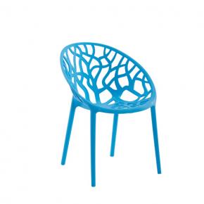 Polypropylene Chair Outdoor Garden Stackable Armrest Blue