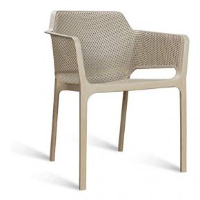 Nardi Net armchair light brown polypropylene stackable comfortable outdoor garden cafe dining